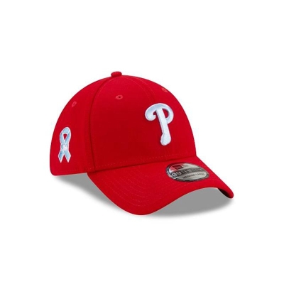 Red Philadelphia Phillies Hat - New Era MLB Father's Day 39THIRTY Stretch Fit Caps USA8157963